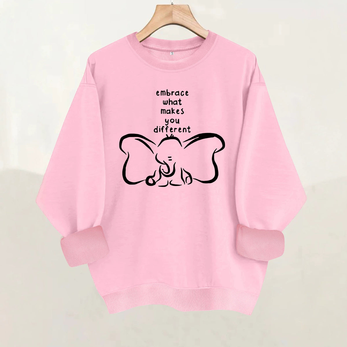 Pattern printed round neck fleece hoodie