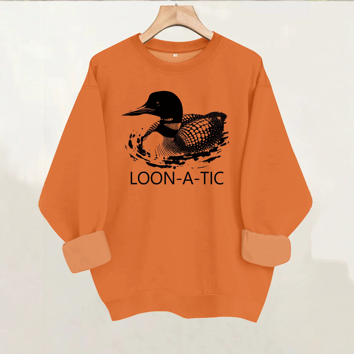 Round neck long sleeved sweatshirt