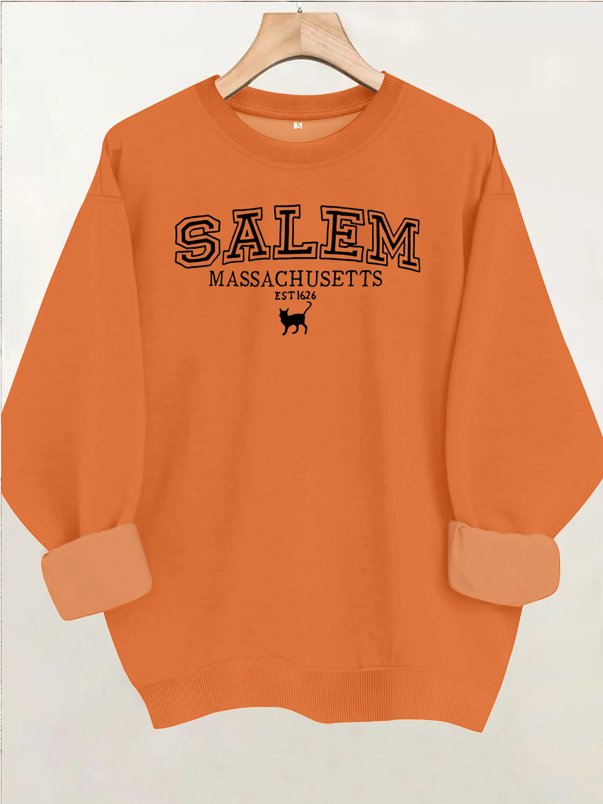 Printed loose long sleeved fleece hoodie