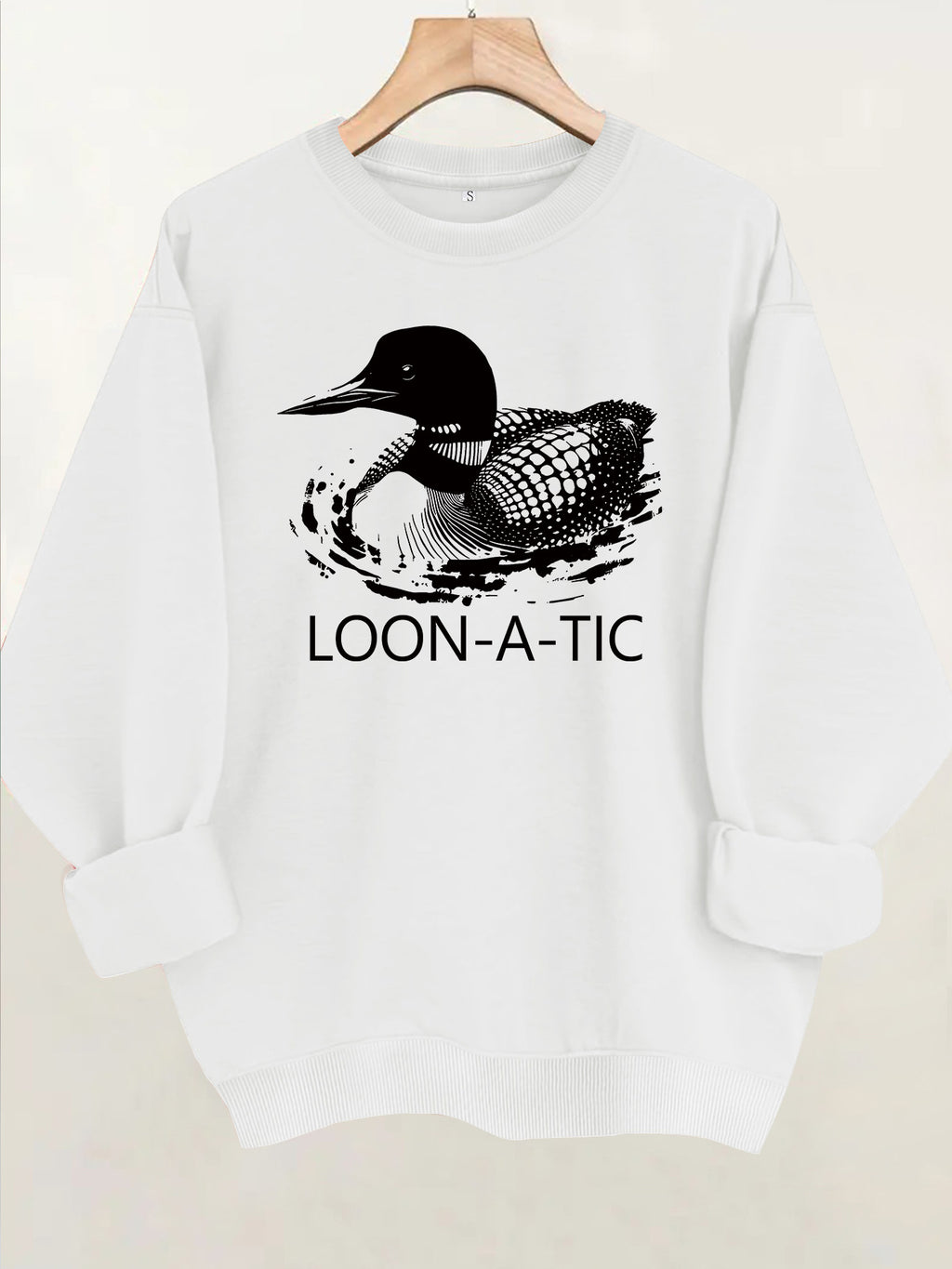 Round neck long sleeved sweatshirt