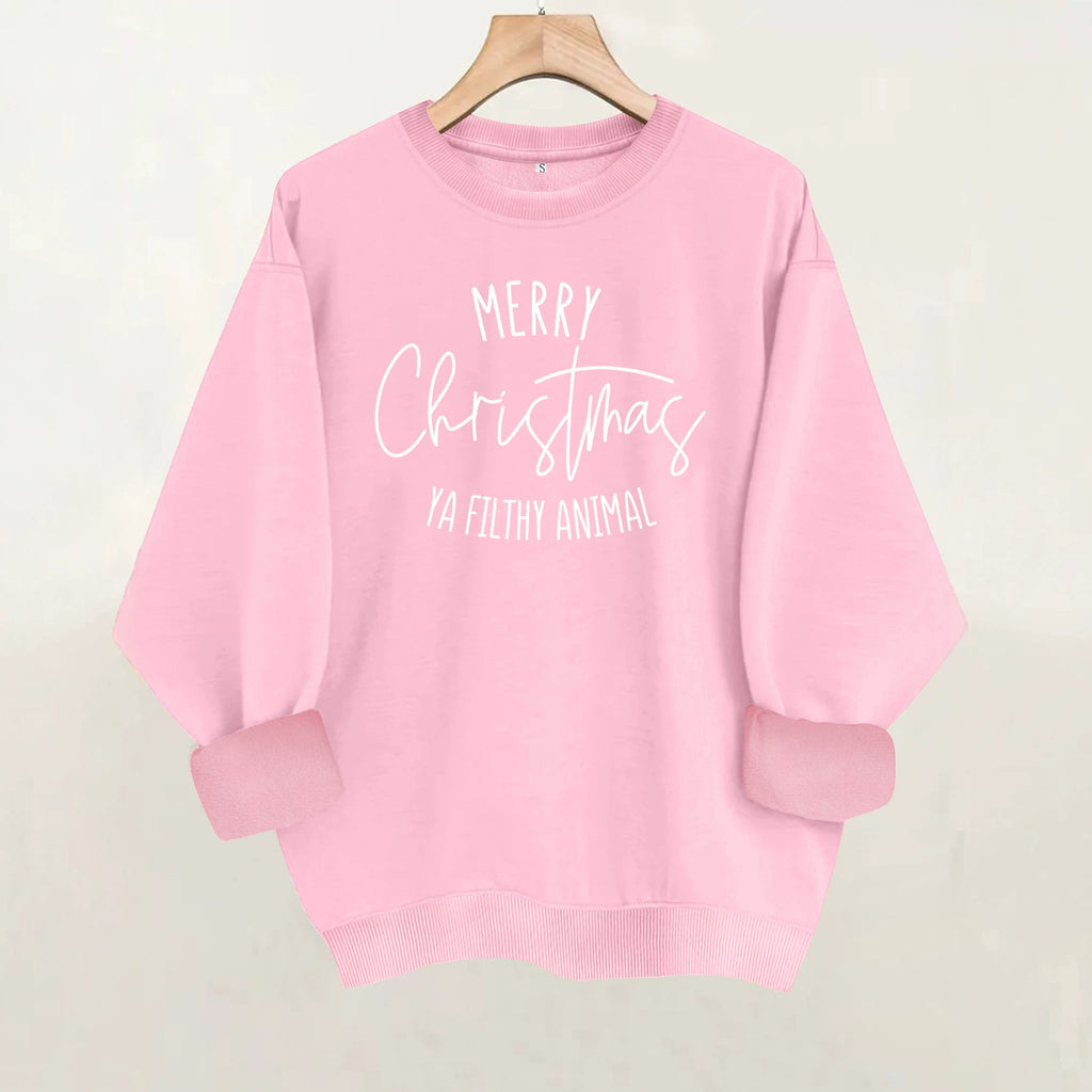 Round neck long sleeved loose hoodie