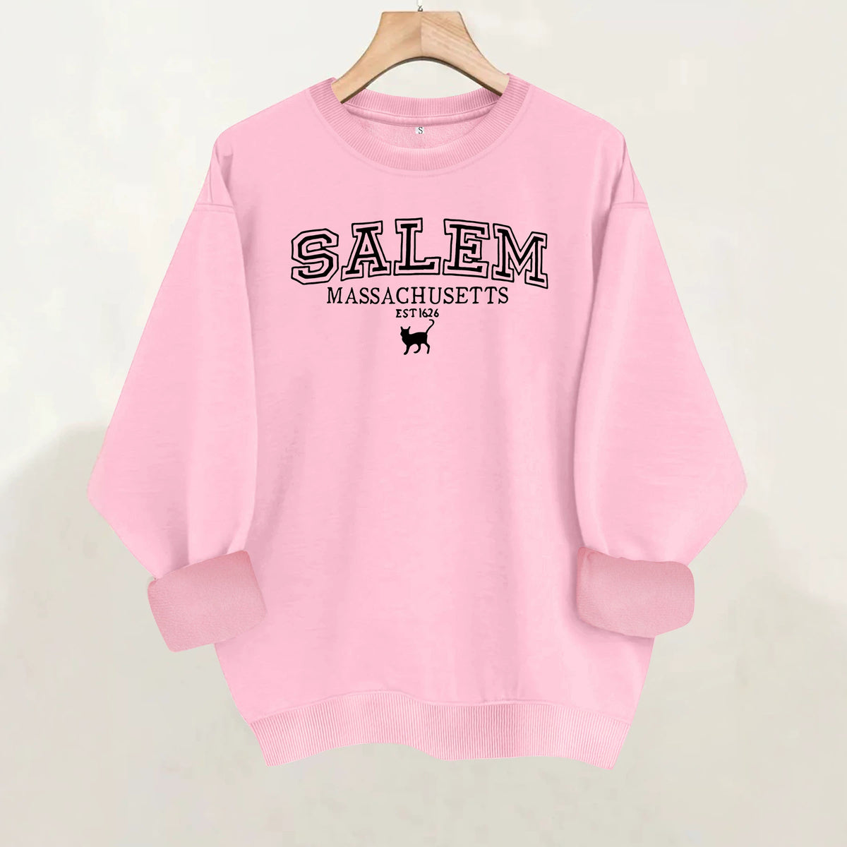 Printed loose long sleeved fleece hoodie