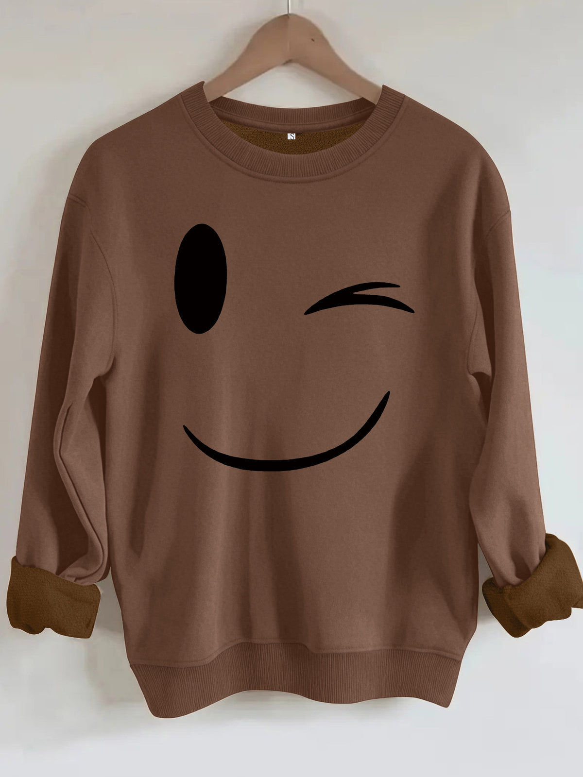 Round neck fleece hoodie