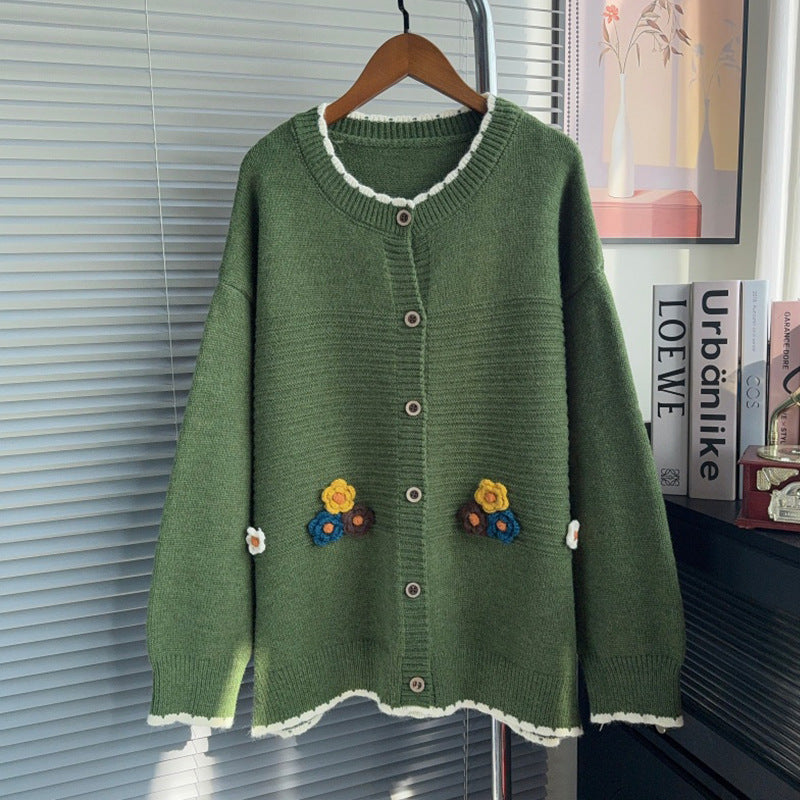 Loose hand embroidered sweater