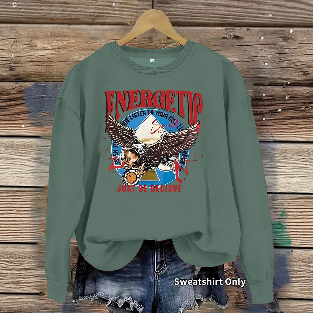Eagle print long sleeved hoodie