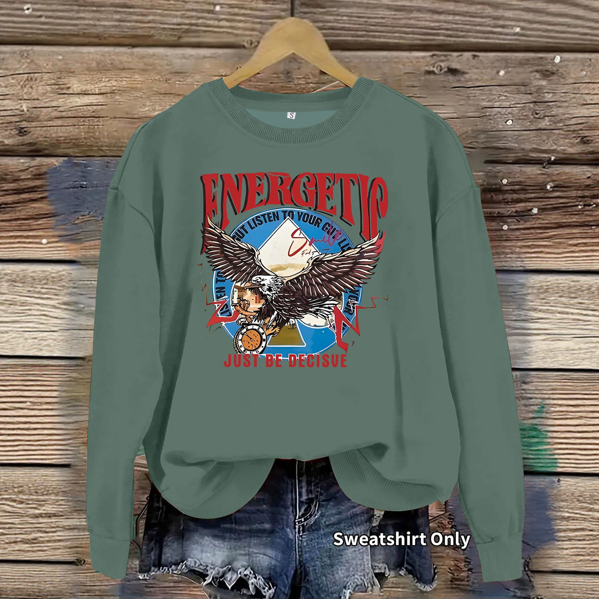Eagle print long sleeved hoodie