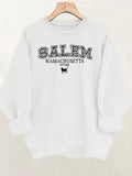 Printed loose long sleeved fleece hoodie
