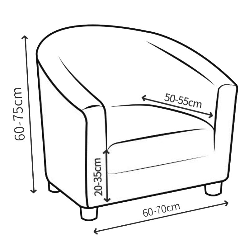 Full Coverage Protective Cover for Semi-Circular Bathtub Single Club Chair