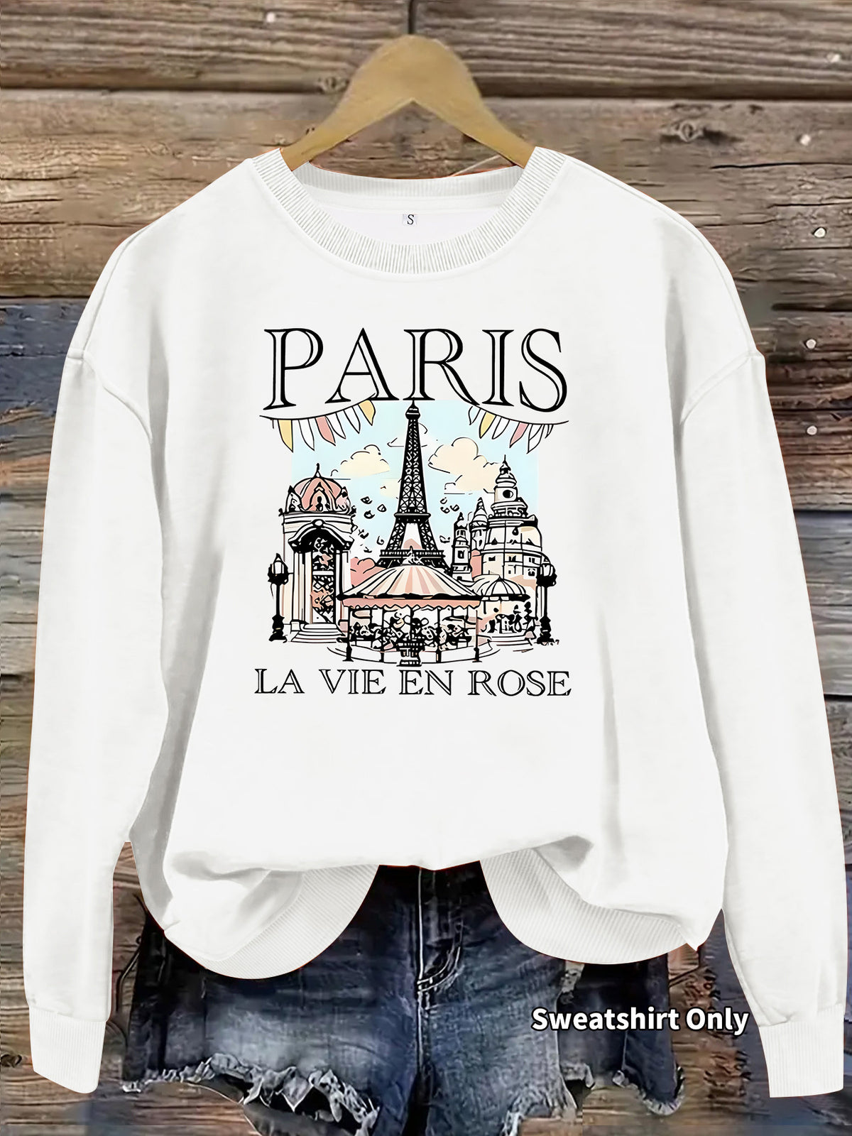Round neck fleece hoodie for women