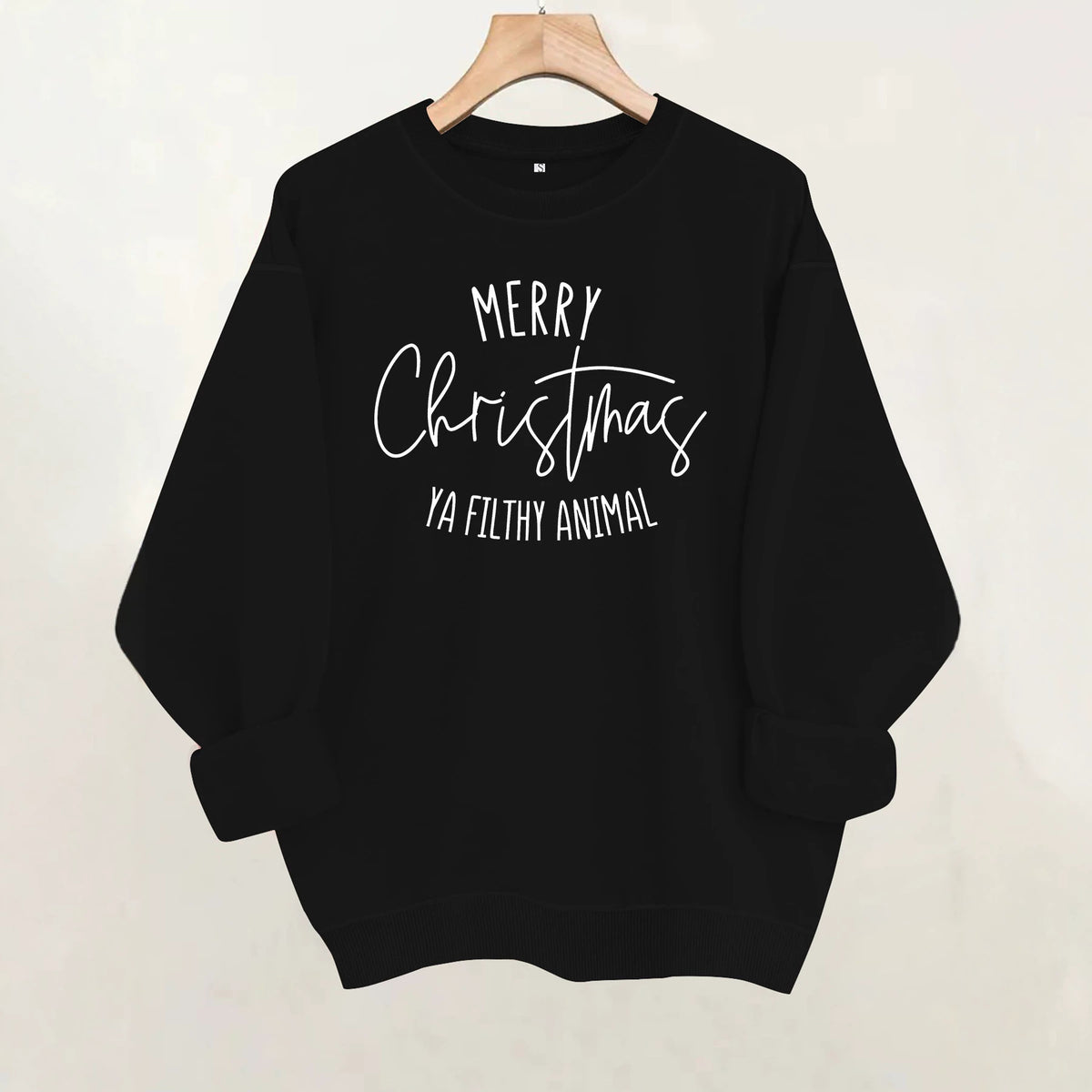Round neck long sleeved loose hoodie