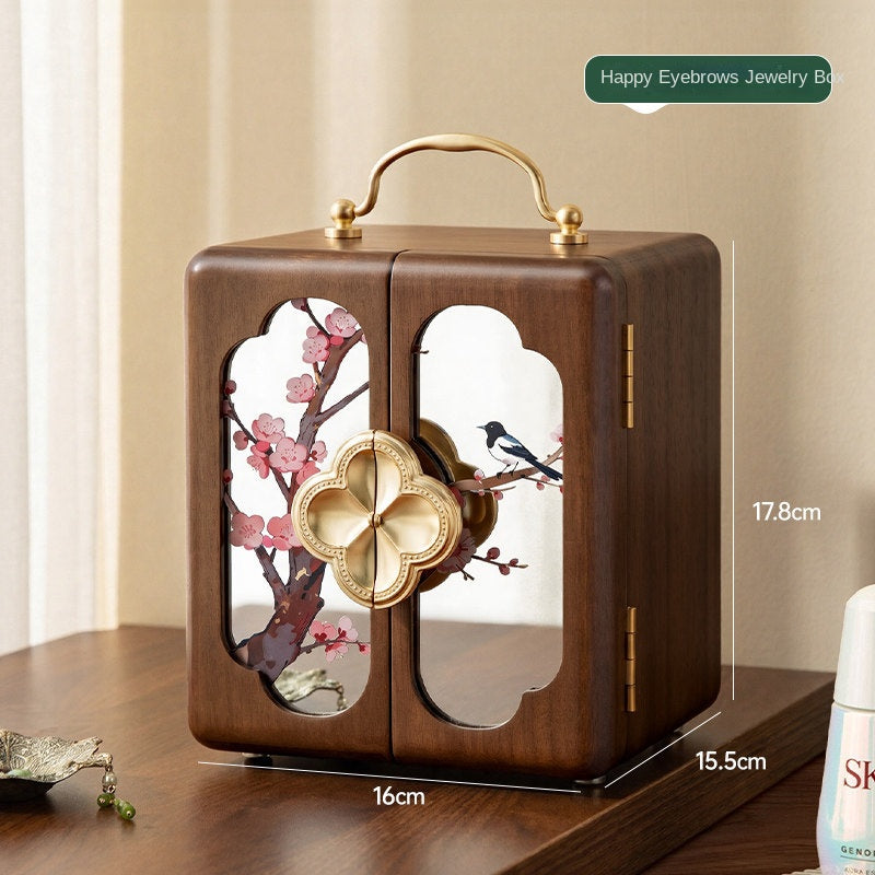 Solid wood jewelry box, jewelry storage box