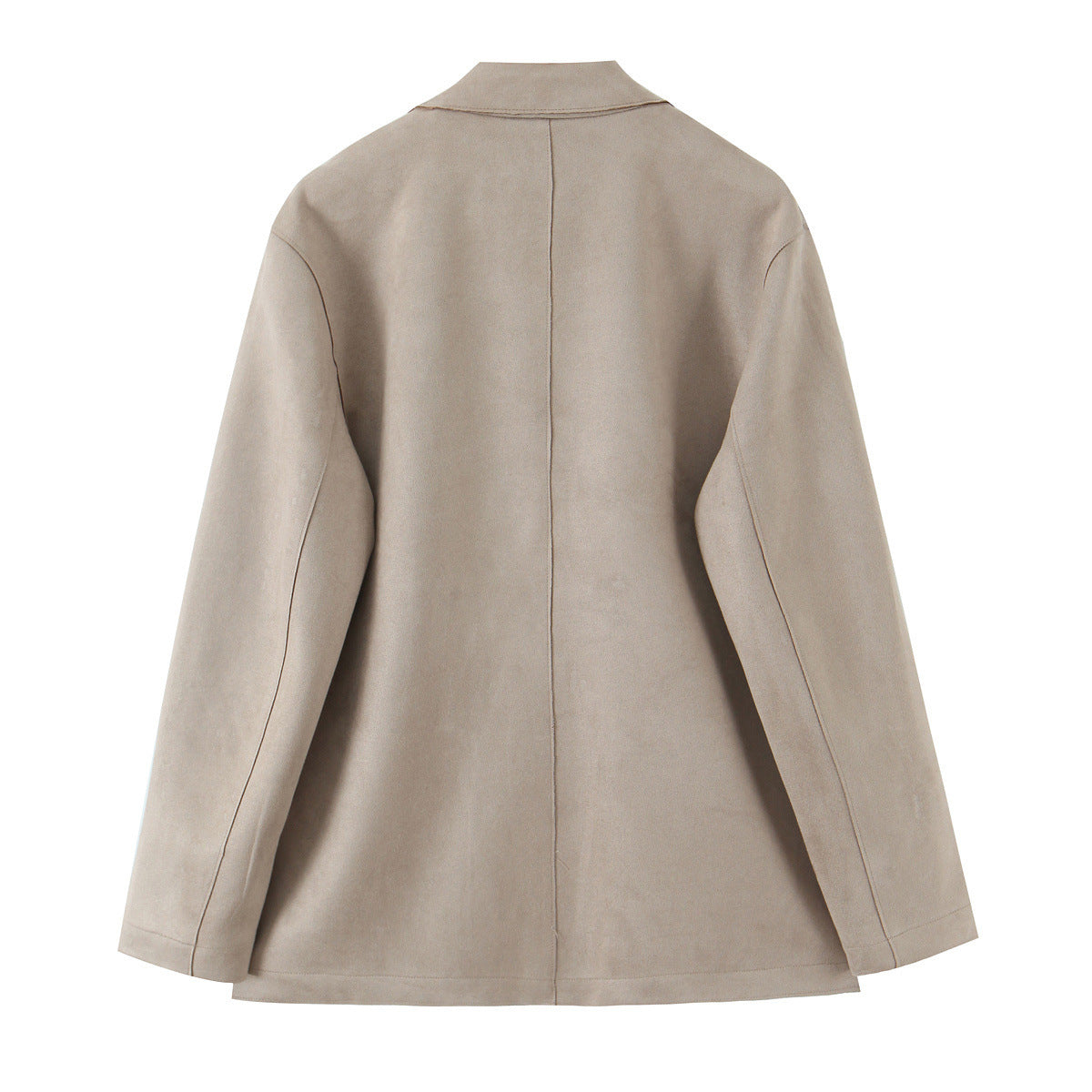 Long sleeved suede effect suit jacket for women