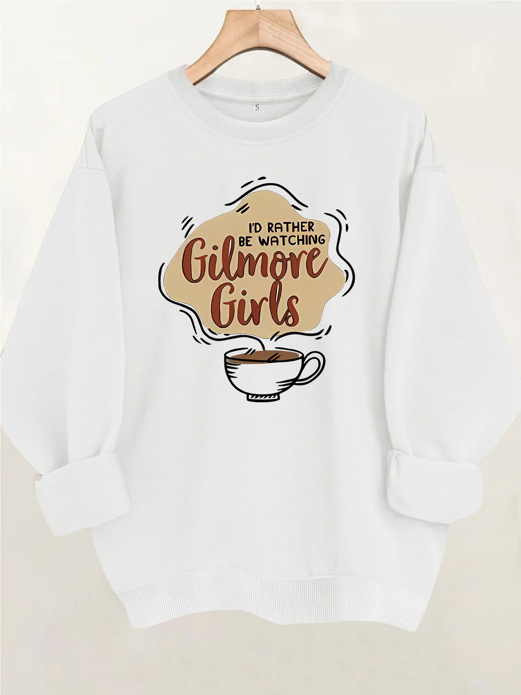 Round neck fleece sports hoodie