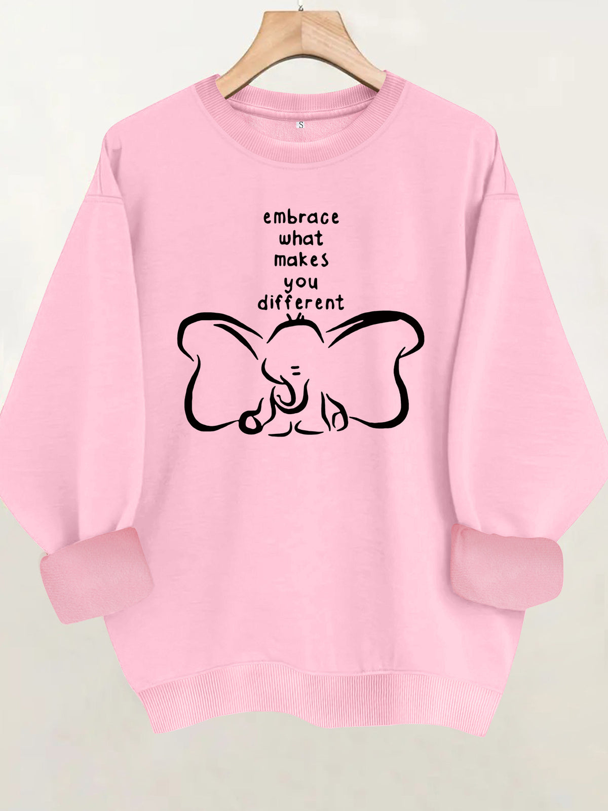 Pattern printed round neck fleece hoodie