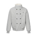 High Street Fleece Lined Double Breasted Stand Collar Loose Fit Men's Jacket