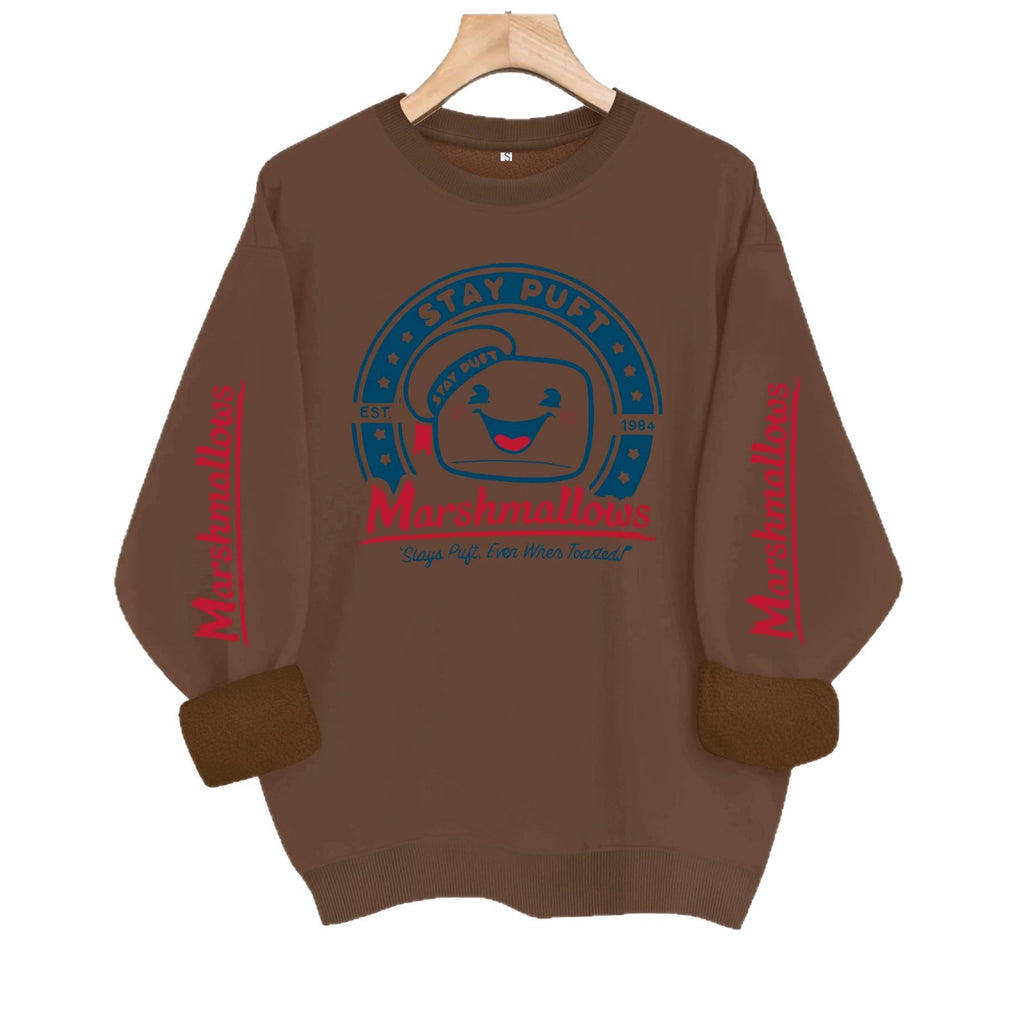 Round neck long sleeved sweatshirt, loose fit